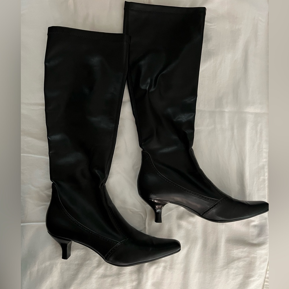 Franco Sarto black boots, Black Nappa, leather
